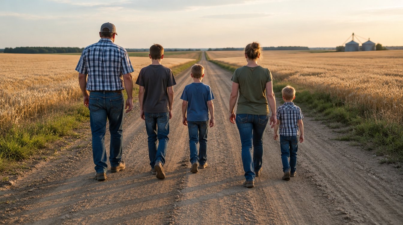 Our family on a farm road outside Garden City